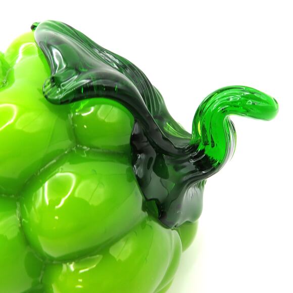 Vintage Green Glass Grape Cluster Hand Blown Art Glass Fruit Decor Murano Style - Picture 8 of 13
